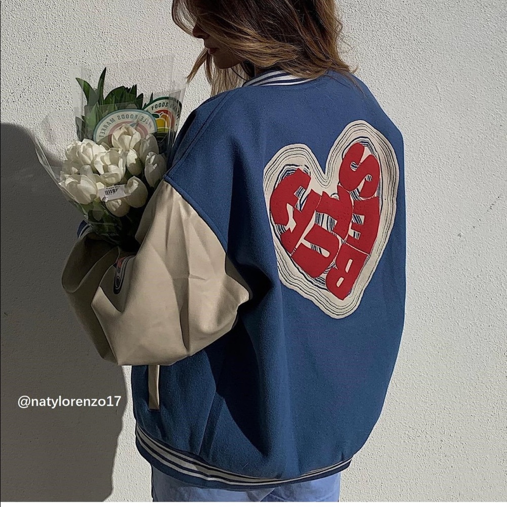 Aelfric Eden Blue and Beige Varsity Jacket